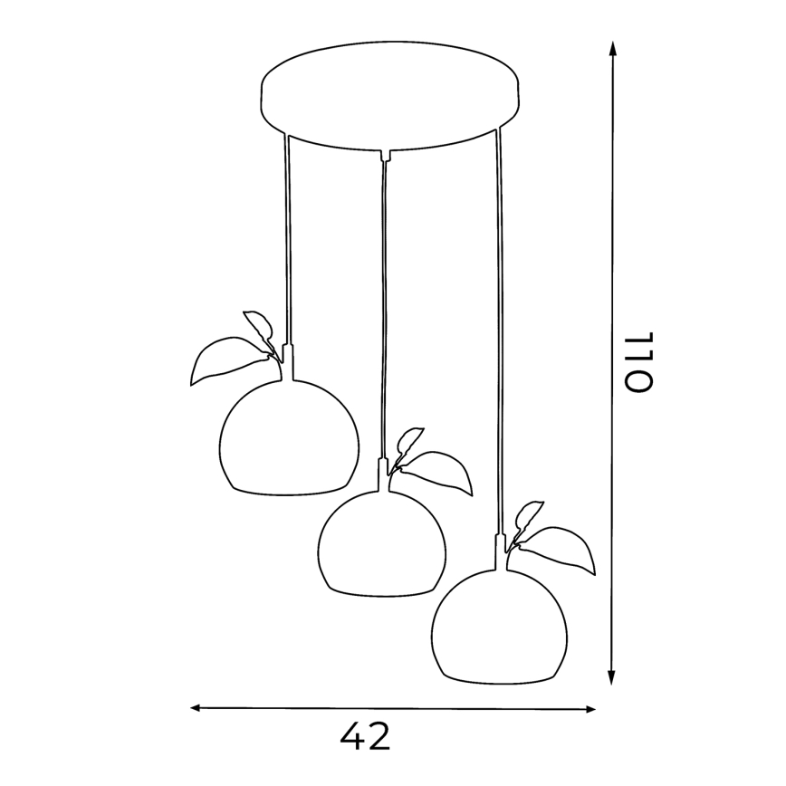 Lühter APPLE 3xE27/15W/230V värviline