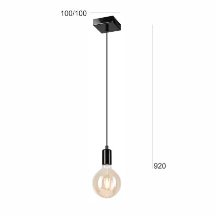 Lühter ASTRID 1xE27/60W/230V läikiv must