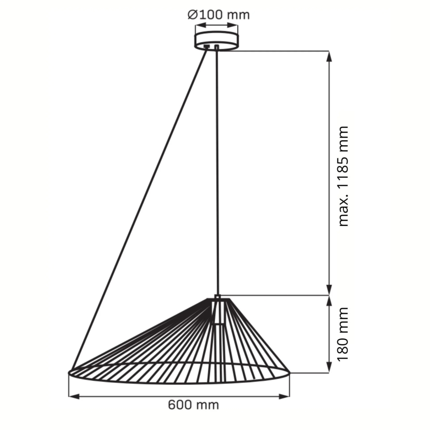 Lühter AURORA 1xE27/20W/230V d. 60 cm must