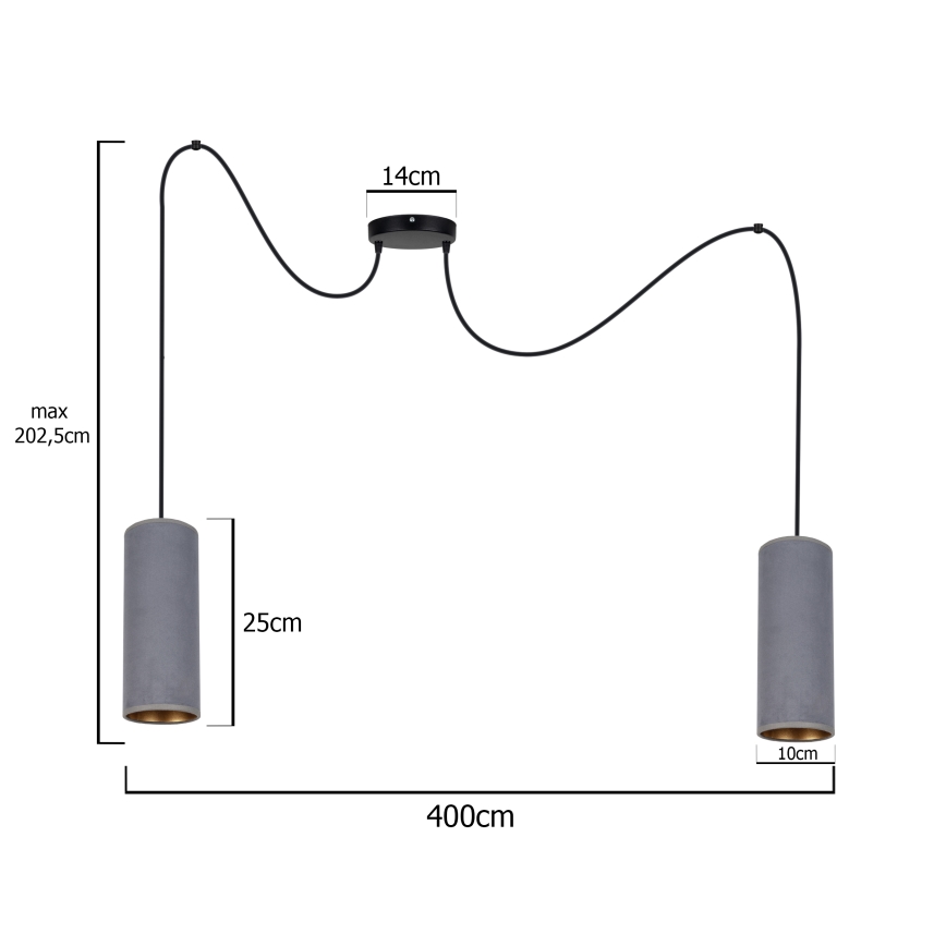 Lühter AVALO 2xE27/60W/230V ämblik hall