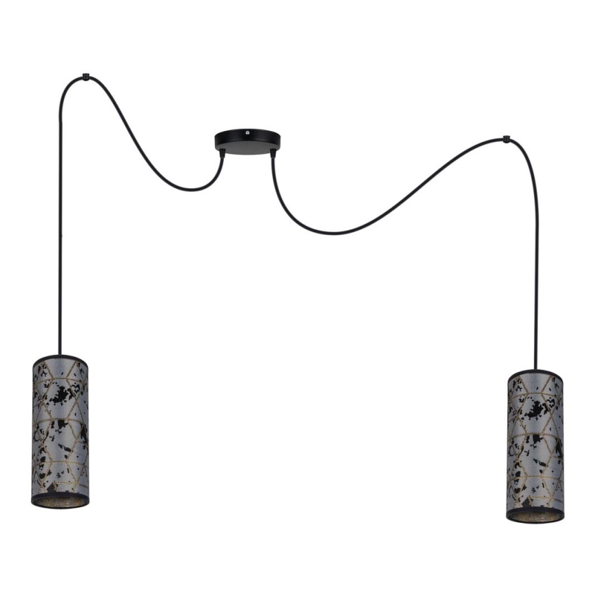 Lühter AVALO 2xE27/60W/230V ämblik hall/must