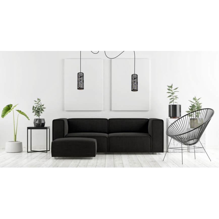Lühter AVALO 2xE27/60W/230V ämblik hall/must