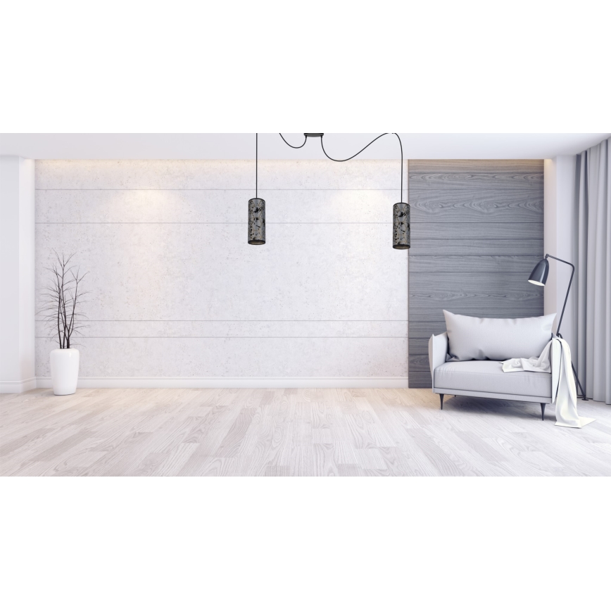 Lühter AVALO 2xE27/60W/230V ämblik hall/must