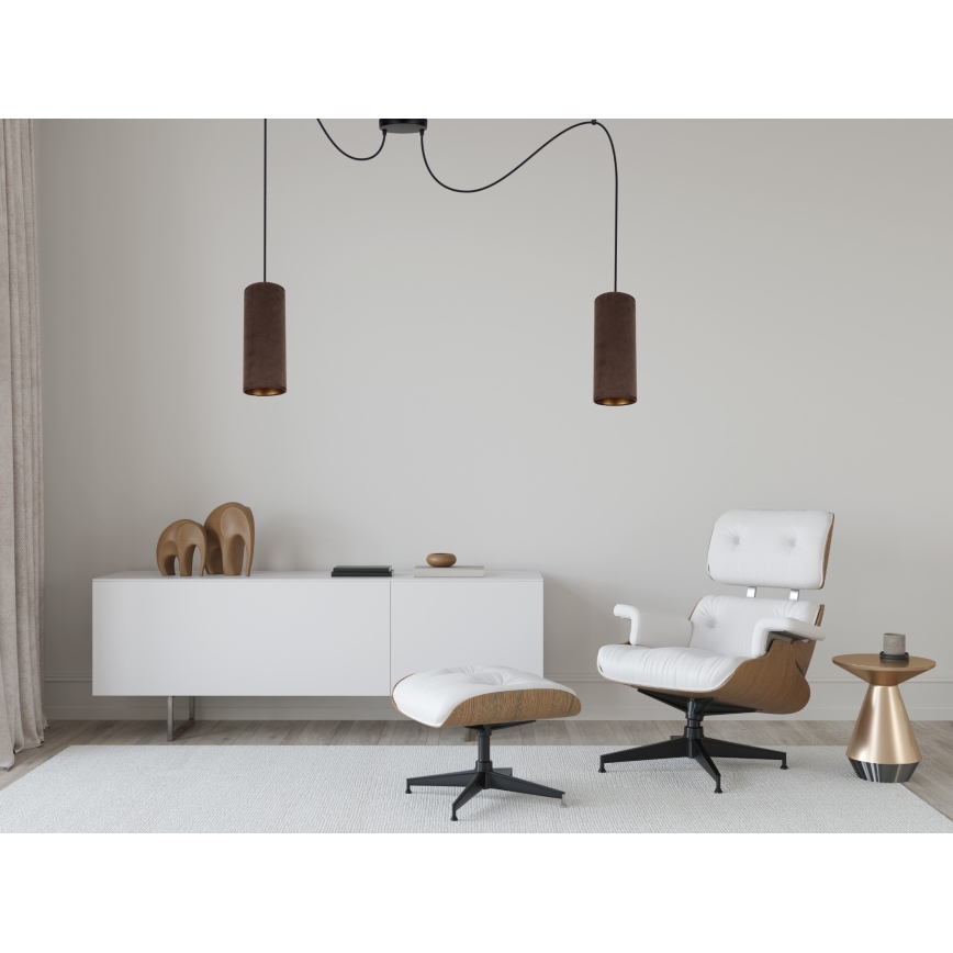 Lühter AVALO 2xE27/60W/230V ämblik pruun/vask