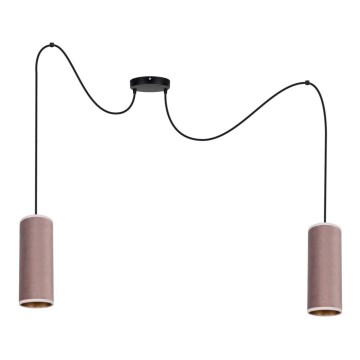 Lühter AVALO 2xE27/60W/230V ämblik roosa/vask