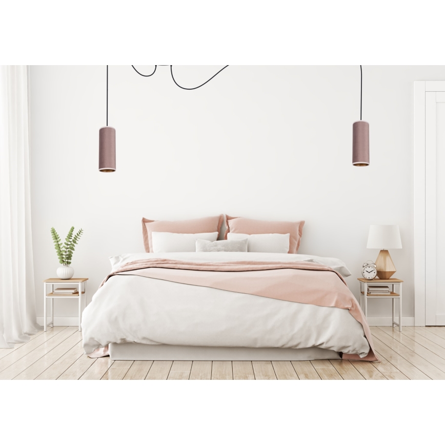 Lühter AVALO 2xE27/60W/230V ämblik roosa/vask