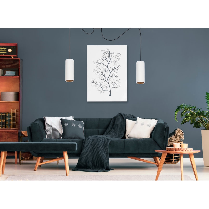 Lühter AVALO 2xE27/60W/230V ämblik valge/vask