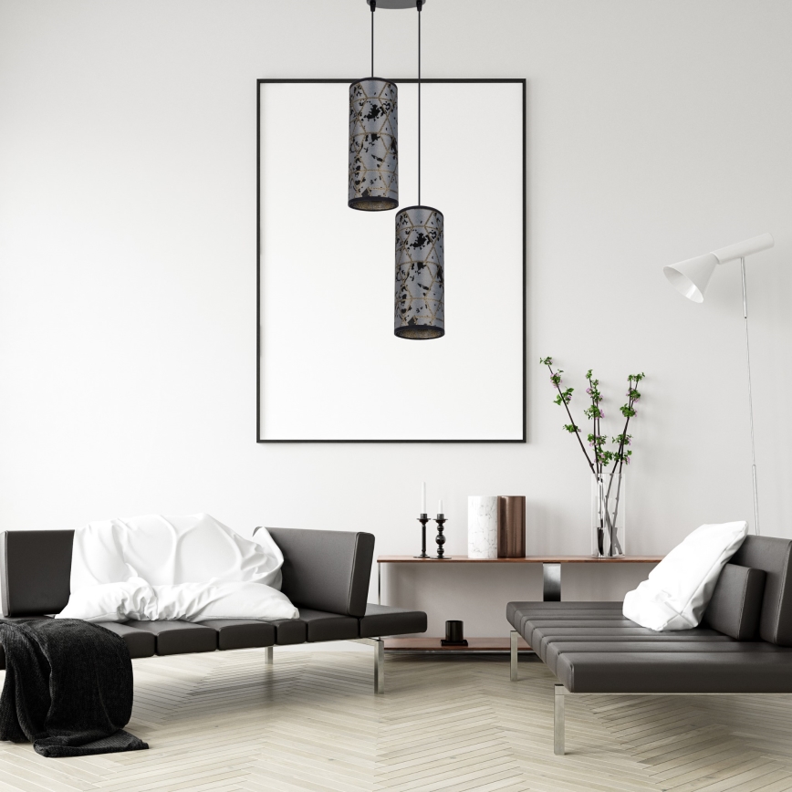 Lühter AVALO 2xE27/60W/230V d. 20 cm hall/must