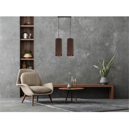Lühter AVALO 2xE27/60W/230V pruun/vask
