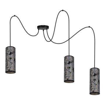 Lühter AVALO 3xE27/60W/230V ämblik hall/must