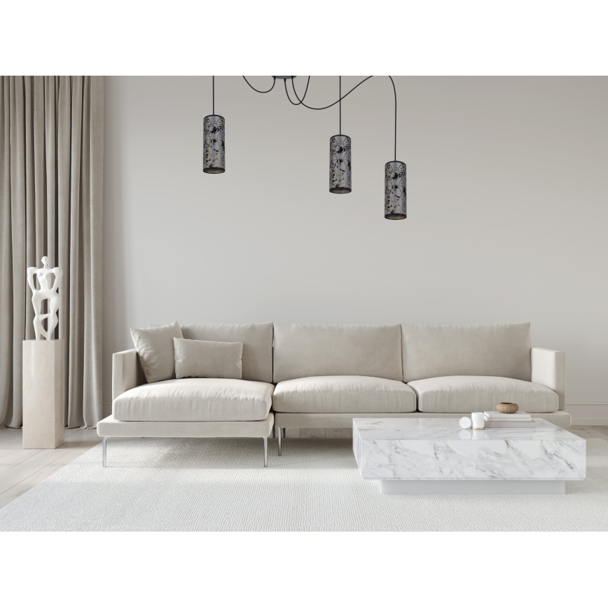 Lühter AVALO 3xE27/60W/230V ämblik hall/must
