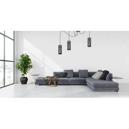 Lühter AVALO 3xE27/60W/230V ämblik hall/must