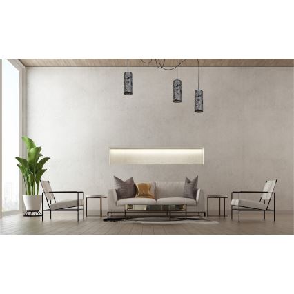 Lühter AVALO 3xE27/60W/230V ämblik hall/must
