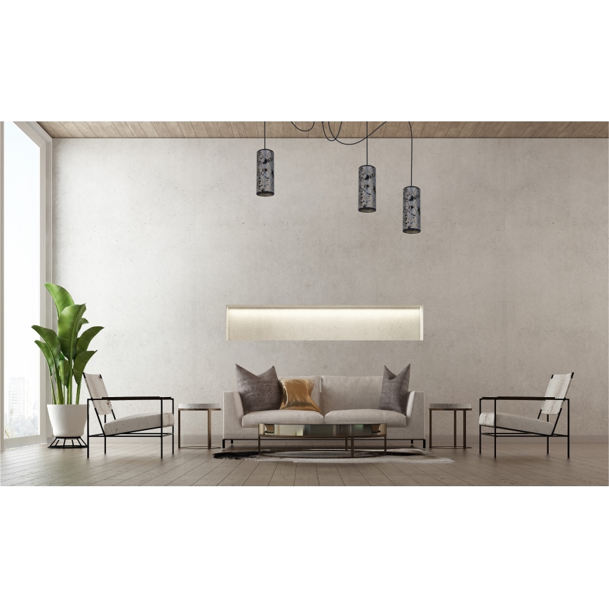 Lühter AVALO 3xE27/60W/230V ämblik hall/must