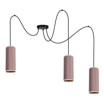 Lühter AVALO 3xE27/60W/230V ämblik roosa/vask