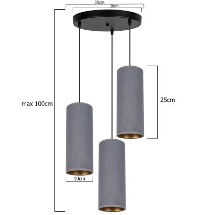 Lühter AVALO 3xE27/60W/230V d. 35 cm hall