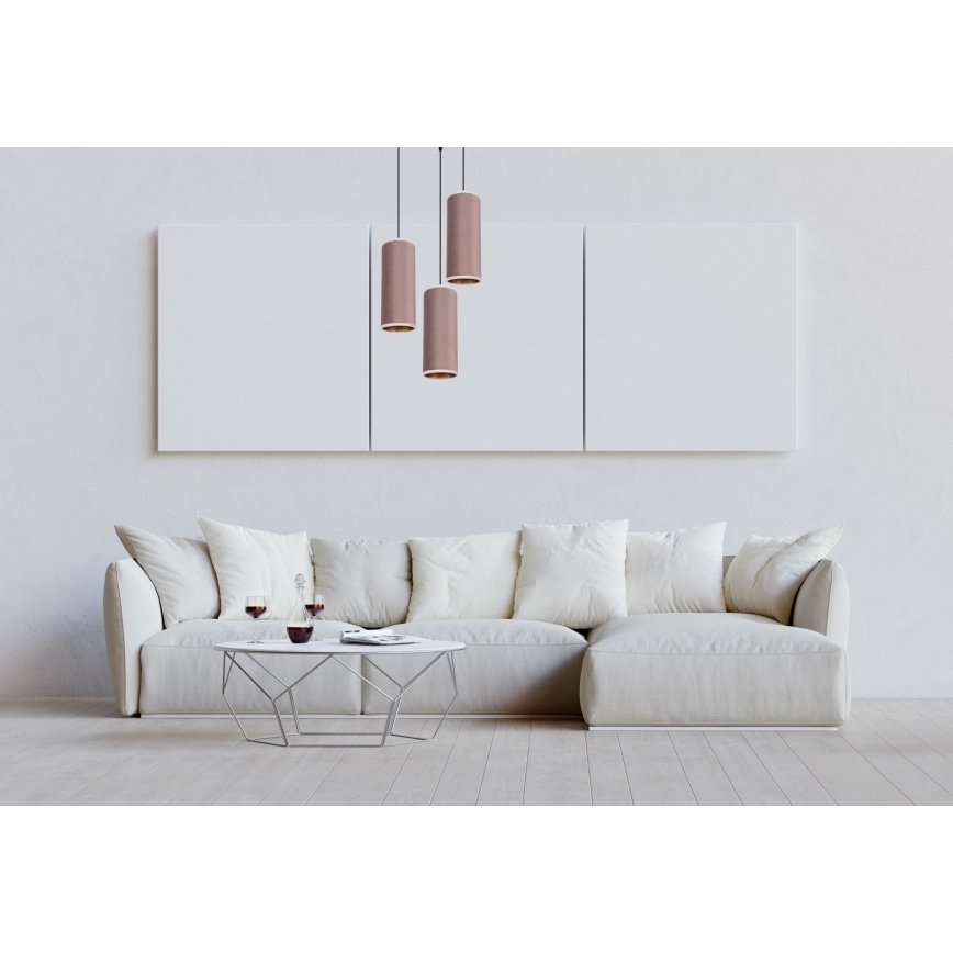 Lühter AVALO 3xE27/60W/230V d. 35 cm roosa/vask
