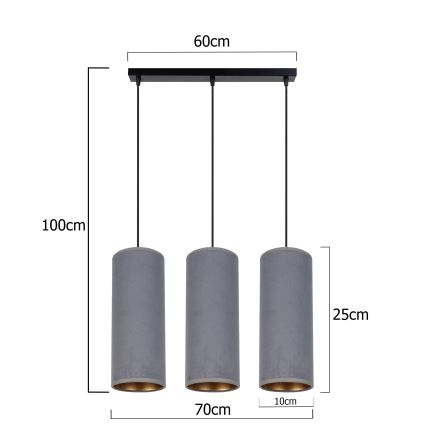 Lühter AVALO 3xE27/60W/230V hall