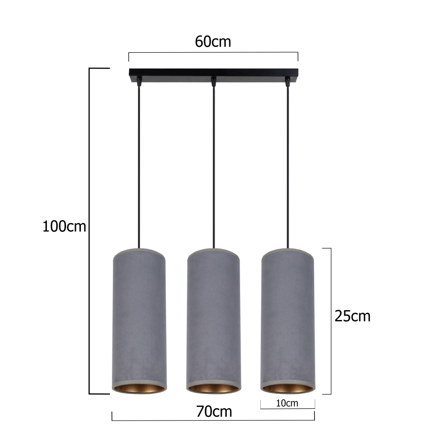 Lühter AVALO 3xE27/60W/230V hall