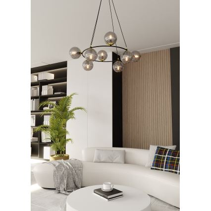 Lühter AZURA 8xE14/10W/230V must/hall