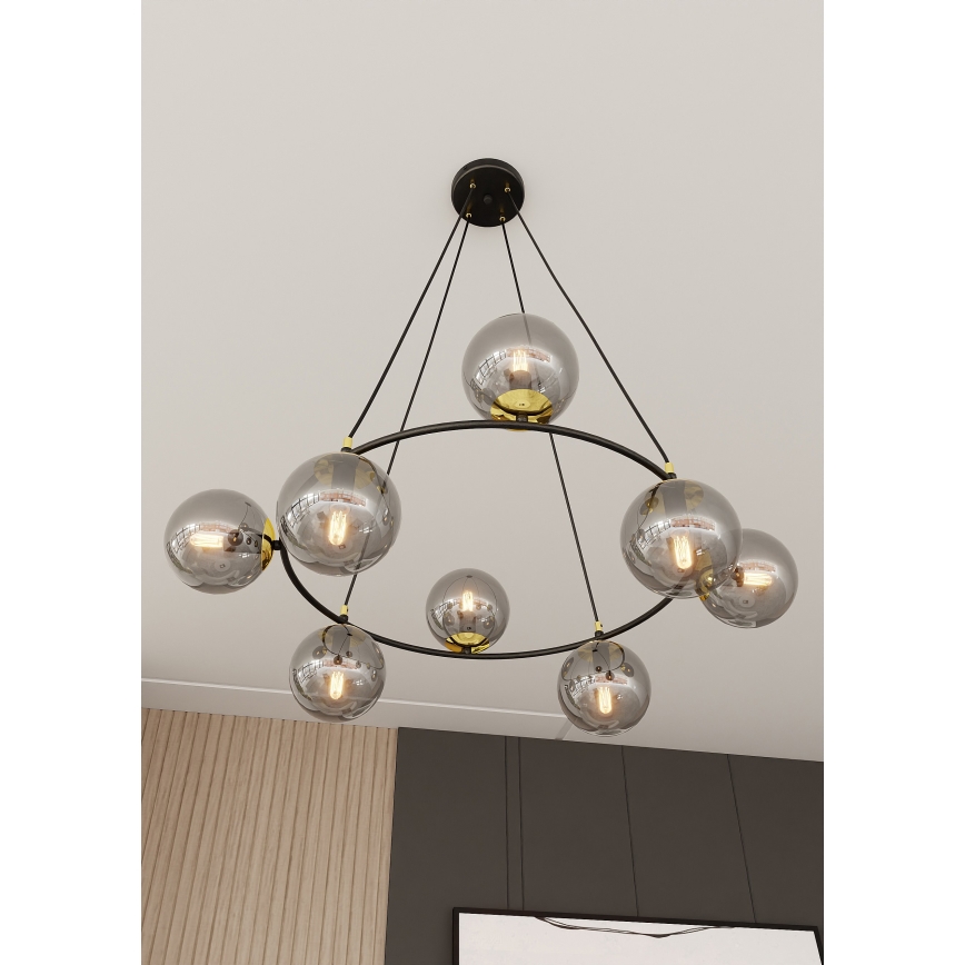 Lühter AZURA 8xE14/10W/230V must/hall