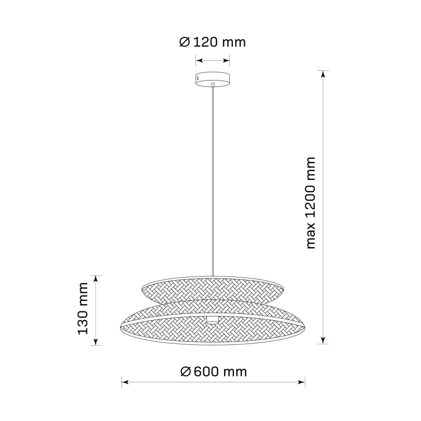 Lühter BALI 1xE27/20W/230V d. 60 cm bambus