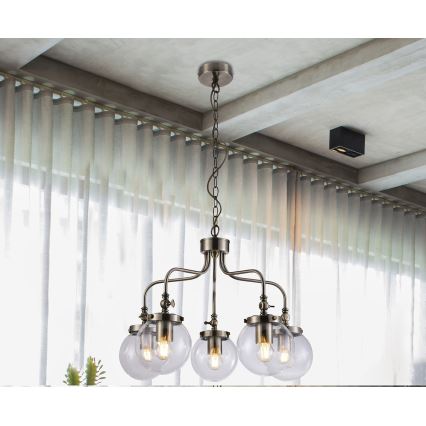 Lühter BALLET 5xE27/40W/230V matt kroom