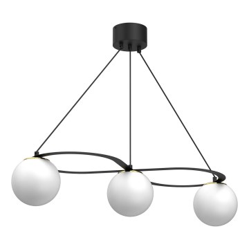 Lühter BALLO 3xE27/15W/230V must/valge