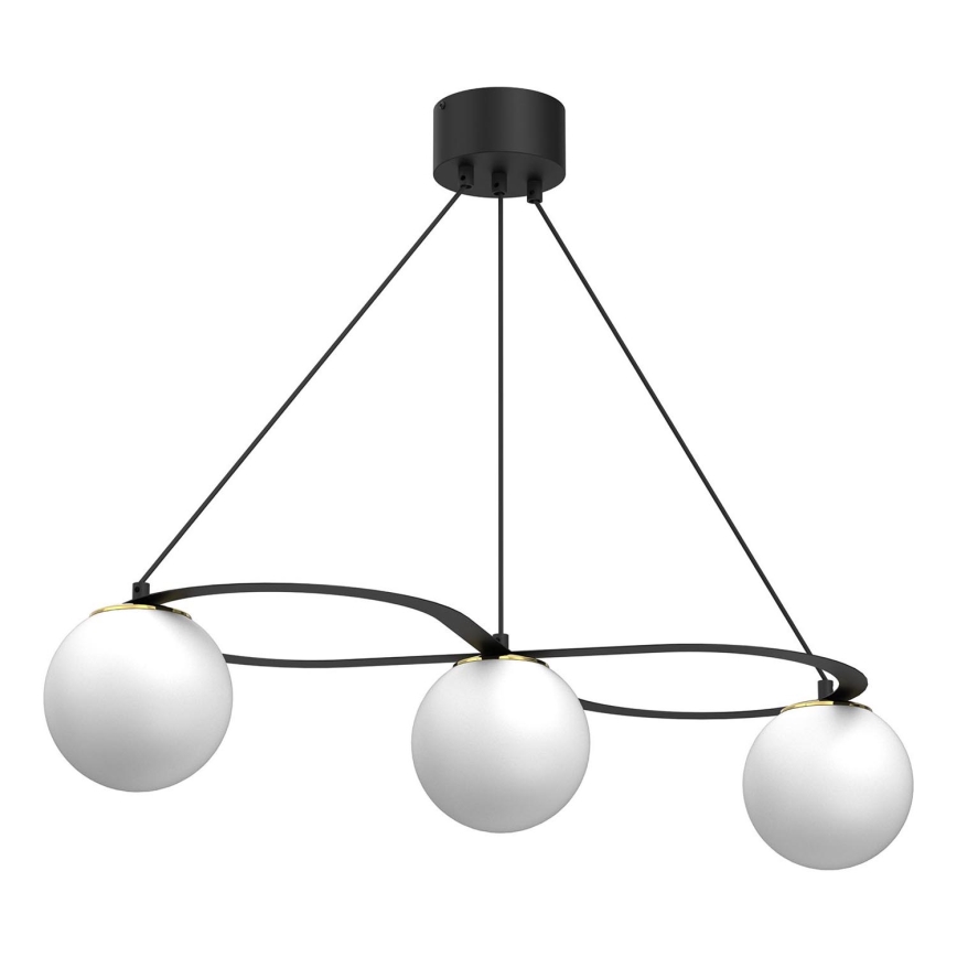 Lühter BALLO 3xE27/15W/230V must/valge