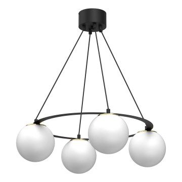 Lühter BALLO 4xE27/15W/230V must/valge