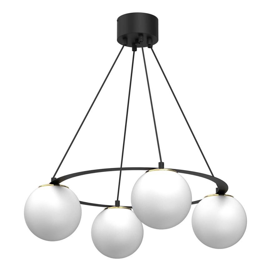 Lühter BALLO 4xE27/15W/230V must/valge
