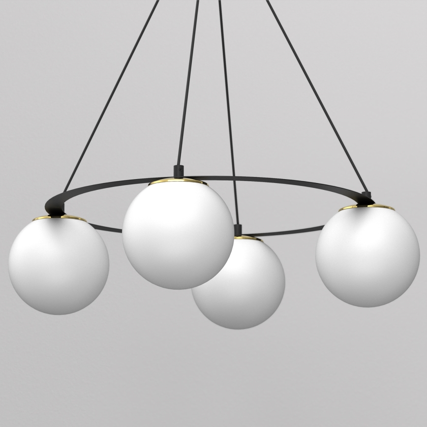 Lühter BALLO 4xE27/15W/230V must/valge