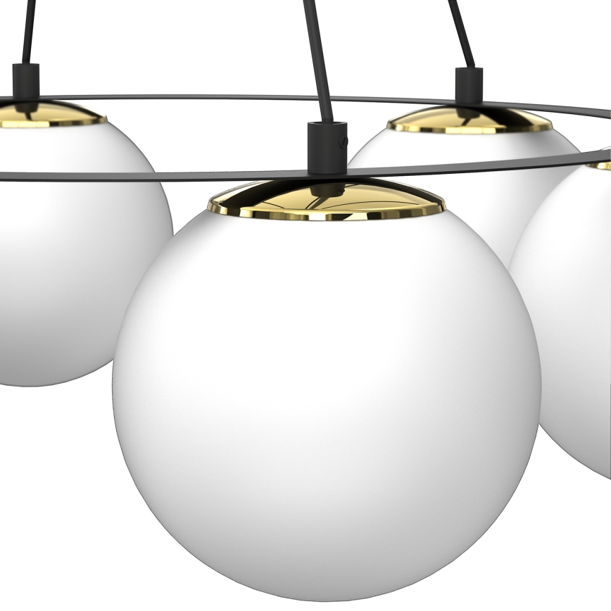 Lühter BALLO 6xE27/15W/230V must/valge