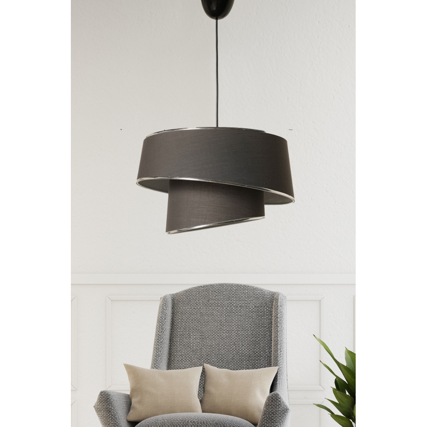 Lühter BARETTE 1xE27/60W/230V antratsiit/läikiv kroom
