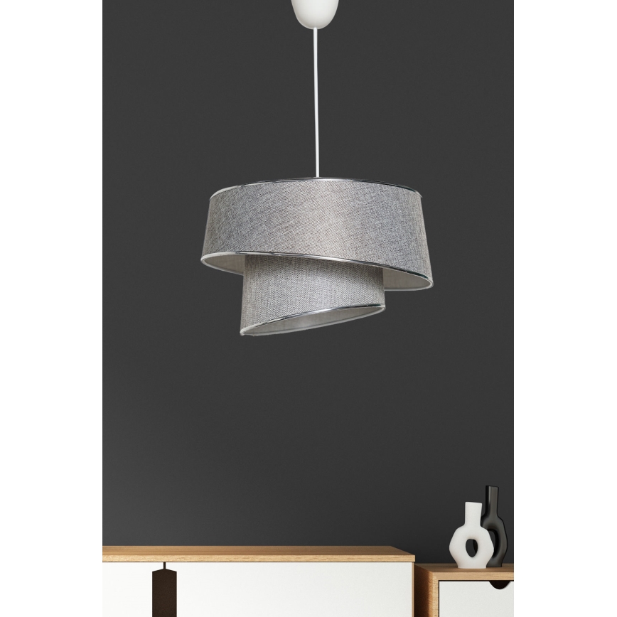 Lühter BARETTE 1xE27/60W/230V hõbe/läikiv kroom