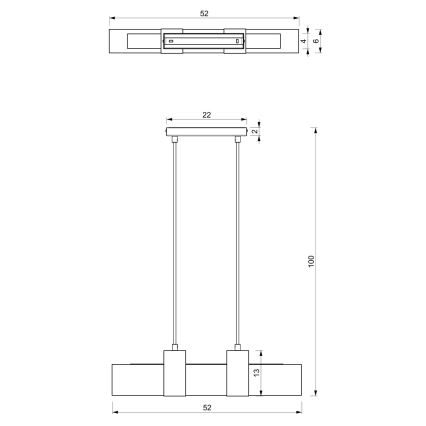 Lühter BELEN 3xGU10/8W/230V