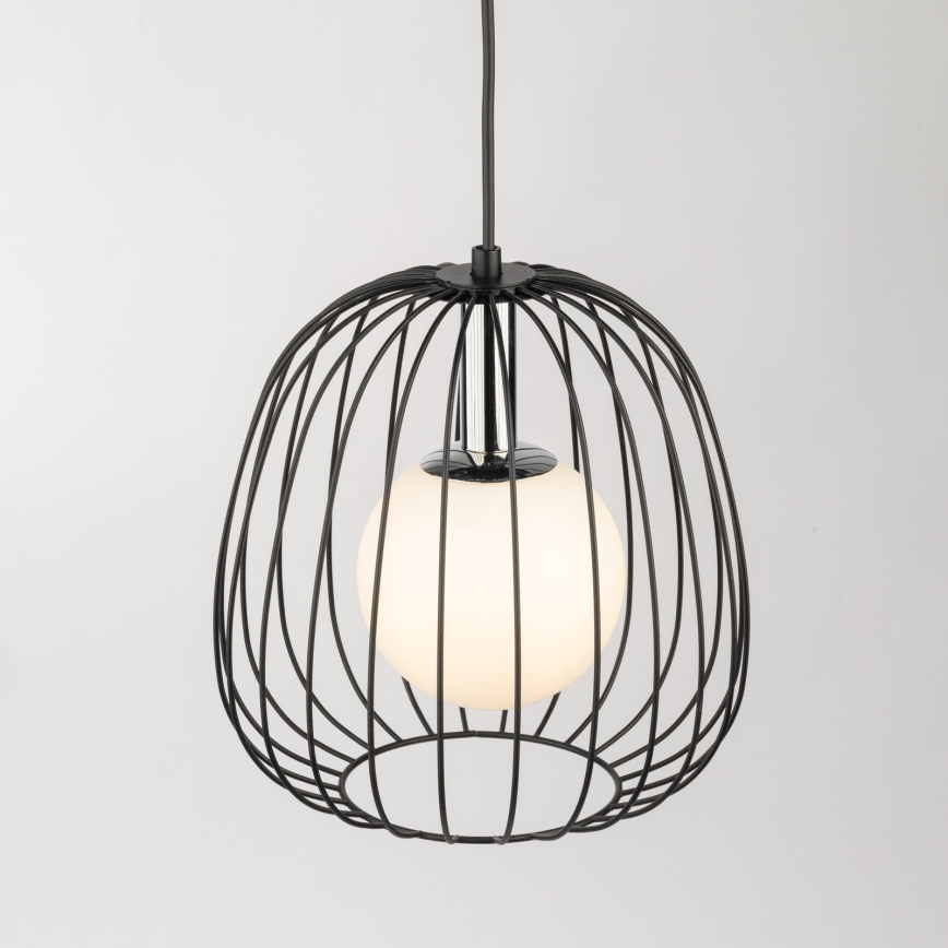 Lühter BELL 1xG9/12W/230V d. 24 cm must/läikiv kroom
