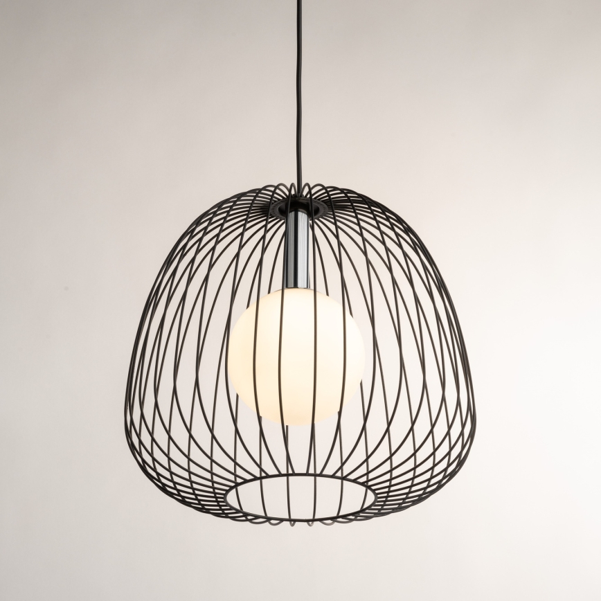 Lühter BELL 1xG9/12W/230V d. 33 cm must/läikiv kroom