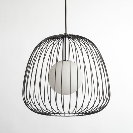 Lühter BELL 1xG9/12W/230V d. 33 cm must/läikiv kroom