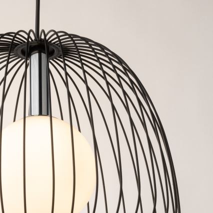 Lühter BELL 1xG9/12W/230V d. 33 cm must/läikiv kroom