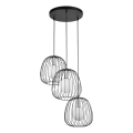 Lühter BELL 3xG9/12W/230V must/läikiv kroom