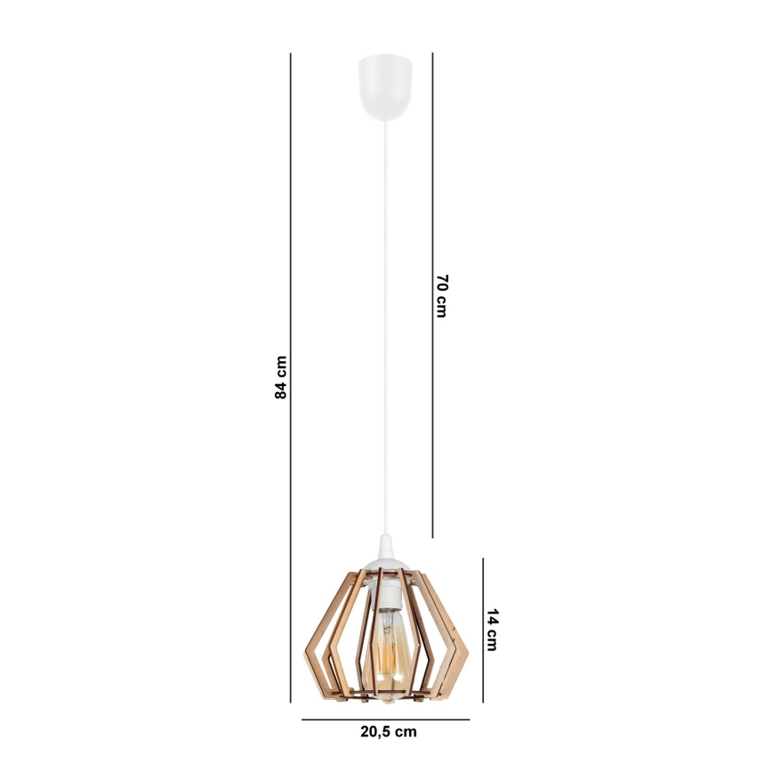 Lühter BERGO 1xE27/60W/230V valge