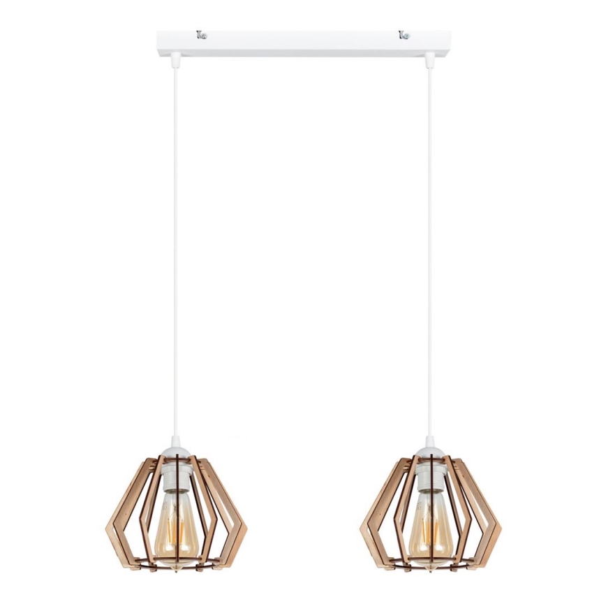Lühter BERGO 2xE27/60W/230V valge