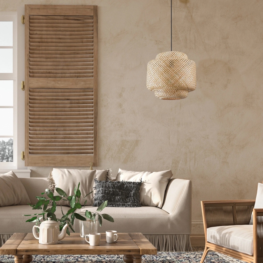 Lühter BERTA 1xE27/20W/230V d. 40 cm bambus