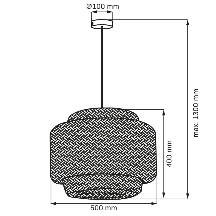 Lühter BERTA 1xE27/20W/230V d. 50 cm bambus