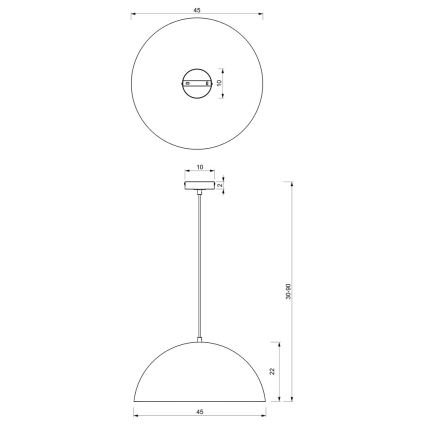 Lühter BETA 1xE27/60W/230V d. 45 cm valge