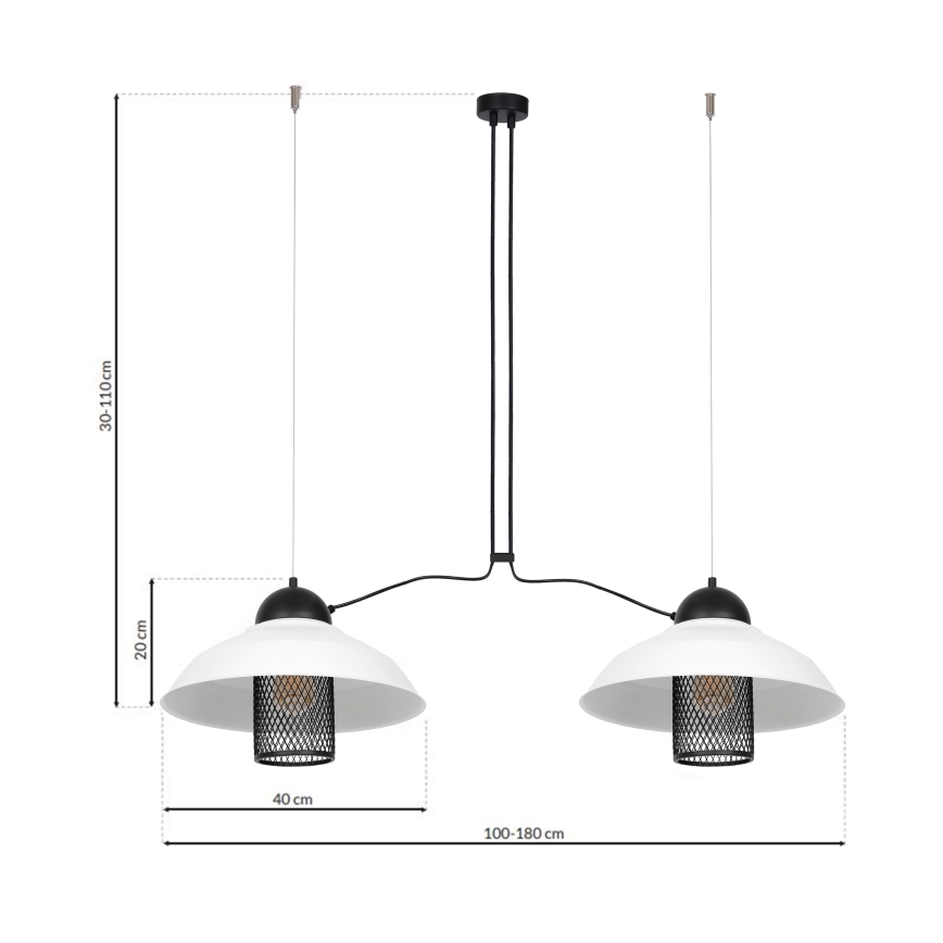 Lühter BJORN 2xE27/60W/230V