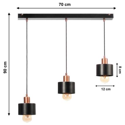 Lühter BODO 3xE27/60W/230V