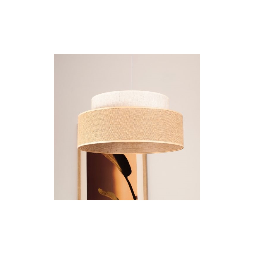 Lühter BOHO 1xE27/60W/230V d. 40 cm kreemikas/beež