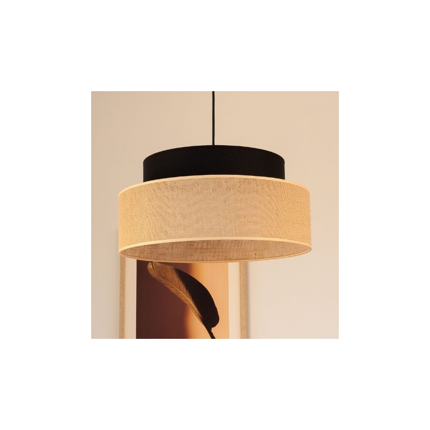 Lühter BOHO 1xE27/60W/230V d. 40 cm must/beež